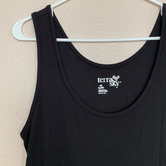 Terra & Sky Black Scoop Neck Tank Top Size 0X / 14W - Picture 3 of 6
